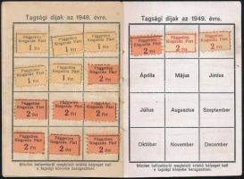 1946 FKGP Kisgazda Párt tagsági igazolvány sok bélyeggel