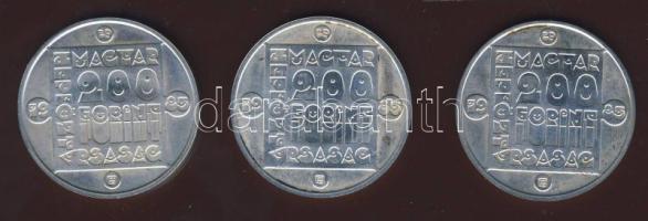 1985. 200Ft 3klf db "Természetvédelem-vidra, vadmacska, mocsári teknős" teljes sor! T:BU