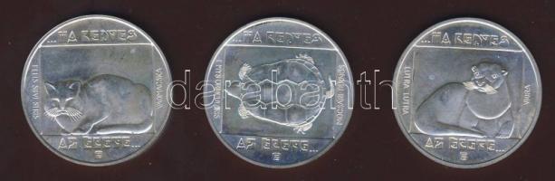 1985. 200Ft 3klf db "Természetvédelem-vidra, vadmacska, mocsári teknős" teljes sor! T:BU