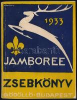 1933 Jamboree zsebkönyv. Gödöllő - Budapest, 1933, a IV. Világjamboree-táborparancsnokság. Az 1933. évi világtalálkozó ismertetésével, érdekes részletekkel, kihajtható térképmelléklettel és számos további kisebb térképpel. Tűzött papírkötésben, szép állapotban / The pocket book of the World Scout Jamboree of 1933 organised in Gödöllő, Hungary, in nice condition