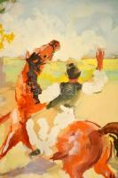 Szőnyi István (1894-1960): Kertvendéglő (Zebegény). Tempera, papír, jelzett, üvegezett keretben, 48,...