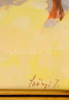 Szőnyi István (1894-1960): Kertvendéglő (Zebegény). Tempera, papír, jelzett, üvegezett keretben, 48,...