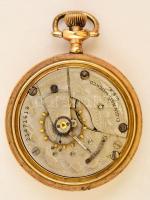 cca 1900 Elgin zsebóra csavarós hátlappal, szép szerkezettel, szép számlappal