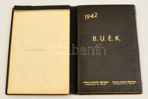 1942 Bp., Asztalosok Szövetkezetének naptárfüzete, bejegyzésekkel