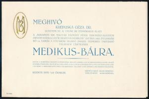 1925 Meghívó a Medikus-bálra + boríték