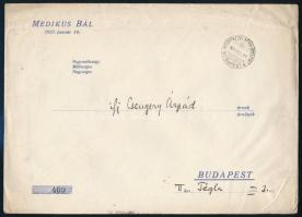 1925 Meghívó a Medikus-bálra + boríték