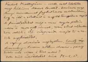 1936 Molnár C. Pál (1894-1981) festőművész, grafikus által írt levelezőlap Bánáti Fischer Árpád írón...