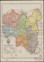 1941 Tolna vármegye térképe, M. kir. honv. térk. intézet, 34×25 cm