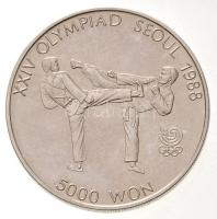 Dél-Korea 1987. 5000W Ag "1988 Olimpia - Taekwondo" eredeti dísztokban, tanúsítvánnyal T:B...
