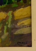 Duray Tibor (1912-1988): Kilátás a falura. Akvarell, papír. Jelzett. Üvegezett keretben. 20x30 cm