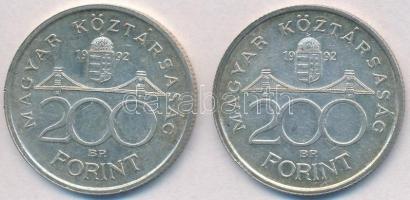 1992. 200Ft Ag "MNB" (2x) T:2