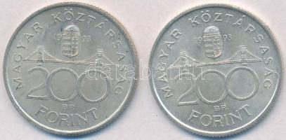 1993. 200Ft Ag "MNB" (2x) T:2