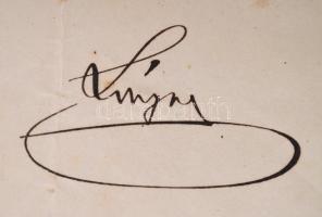 1869 Lónyay Menyhért (1822-1884) pénzügyminiszter saját kézzel aláírt kinevezési okmány dohánygyári ...