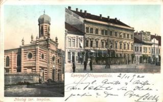 1900 Eperjes, Presov; Neolog izraelita templom, zsinagóga, Nagyszálloda, Róth A. üzlete / synagogue, hotel, shop (EK)