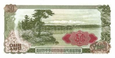 Észak-Korea 1978. 1W, 5W, 10W, 50W hátlapi piros bélyegzővel! T:I