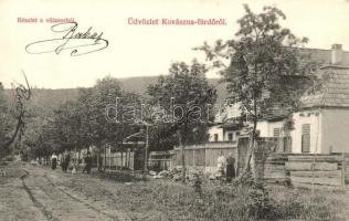 Kovászna-fürdő, Covasna; villasor. Moskovitz Márton kiadása / villa alley