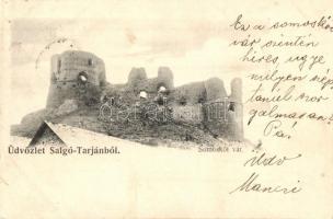 Sátorosbánya, Siatorská Bukovinka; Somoskői vár / Hrad Somoska / castle ruins (ázott / wet damage)