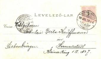 1898 (Vorläufer!) Körmöcbánya, Kremnitz, Kremnica; Fő tér, Vadászkürt szálloda, Állami főreáltanoda ...