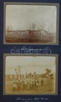 cca 1900 38 db rendkívül érdekes és mozgalmas főleg felvidéki fotó képaláírásokkal albumban, benne fényképek a tótmegyeri és pozsonyi pályaudvarokról