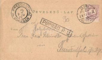 1897 (Vorläufer!) Poprád (Tátra), Hotel Tátra Szálloda, Alsótátrafüred, Tarpataki vízesés, Északnyug...