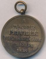 1938. "Felvidéki Emlékérem - II. Rákóczi Ferenc" Br emlékérem mellszalag nélkül T:2 Hungar...