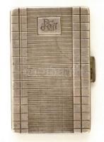 Ezüst (Ag.) cigarettatárca, monogrammal, jelzett, 8×5×1 cm, nettó 58,1 g