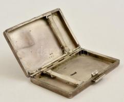 Ezüst (Ag.) cigarettatárca, monogrammal, jelzett, 8×5×1 cm, nettó 58,1 g