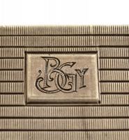 Ezüst (Ag.) cigarettatárca, monogrammal, jelzett, 8×5×1 cm, nettó 58,1 g