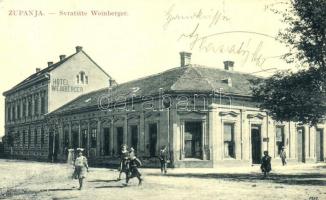 Zsupanya, Zupanja; Weinberger vendéglője. W.L. Bp. 3707. / Svratiste / hotel and restaurant (EK)