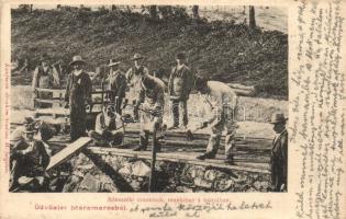 1904 Rónaszék, Costiui (Máramaros); munkások munkában a bányában. Kaufman Ábrahám kiadása / busy mine workers