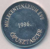 1996. "Nemzeti Történeti Emlékpark Ópusztaszer / Millecentenárium éve" jelzett fém emlékér...