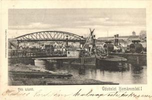 Komárom, Komárno; Téli kikötő, gőzhajó. Czike Dénes kiadása / winter port, steamships