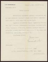 1935 Lázár Andor igazságügyminiszter aláírása levélen