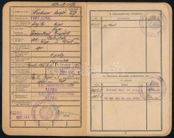 1939 A m. kir. 1. honvéd tábori tüzérosztály igazolványi lapja zsidó személy részére