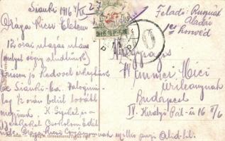 Uzsok, Uzhok; Uzsoki-szoros a viadukttal, Hazafias katona montázs / Karpathen des Uzsoker Passes. O ...