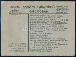 cca 1925 Harkány gyógyfürdő ismertető füzet, sok egész oldalas képpel, két melléklettel, szép állapo...