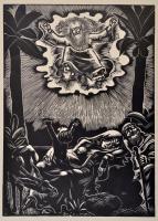 Dallos Hanna (1907-1944): 2 db fametszet, papír, jelzett a dúcon, különböző méretben