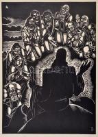 Dallos Hanna (1907-1944): 2 db fametszet, papír, jelzett a dúcon, különböző méretben