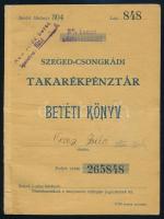 1944 Szeged-Csongrádi Takarékpénztár betéti könyve, Nem zsidó betét pecséttel