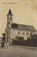 Aranyosmarót, Zlaté Moravce; Római katolikus templom, gyerekek. 372. (?) Kiadja Eisenberg Károly / church, children (r)