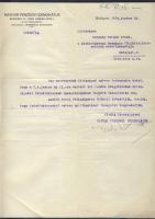 1934 Korányi Frigyes volt pénzügyminiszter levele Hunyadí Ferencnek