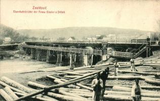 Zavidovici, Eisenbahnbrücke der Firma Eissler & Ortlieb / Railway bridge of the Eissler & Ortlieb company, sawmill. W.L. Bp. 4896.