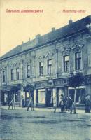 Zsombolya, Hatzfeld, Jimbolia; Muschong udvar, Szinberger Lajos üzlete. W.L. 426. / shops (Rb)