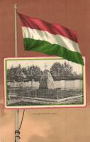 Igló, Iglau, Spisská Nová Ves; Honvéd síremlék. Magyar zászlós litho keret. Kiadja Matz Gusztáv 1902. / military tomb. Hungarian flag, litho frame
