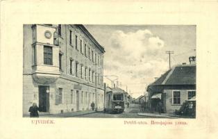 1914 Újvidék, Novi Sad, Neusatz; Petőfi utca villamossal, Steinbrucker sörcsarnoka, vendéglő, Orient (?) szálloda. W.L. Bp. 6363. / street view with tram, restaurant, hotel and beer hall