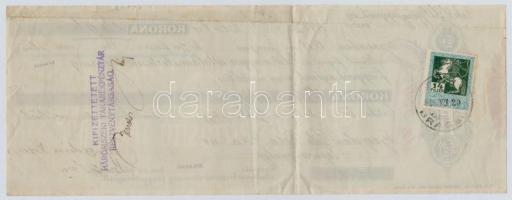 Brassó 1915. "Első Magyar Általános Biztosító Társaság" díjkötelezvény bélyegzéssel, hátol...