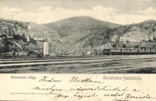 1903 Gurahonc-Jószáshely, Gurahont-Iosasel; Kriminasa völgy, ipari vasút a szeszgyárban. Kapható Weiszberger Sam. utóda cégnél / valley, industrial railway in the distillery