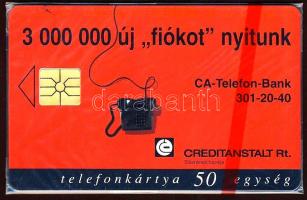 1996 Creditanstalt 50 egységes használatalan telefonkártya