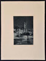 Die Kirche in Dürnstein, rézkarc, papír, feliratozva, 21×16 cm