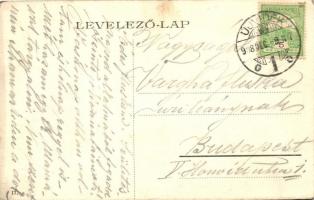 1908 Újvidék, Novi Sad, Neusatz; Fő tér, Erzsébet szálló, Fehér József, Adolf Landsmann, Gyorgyewic ...